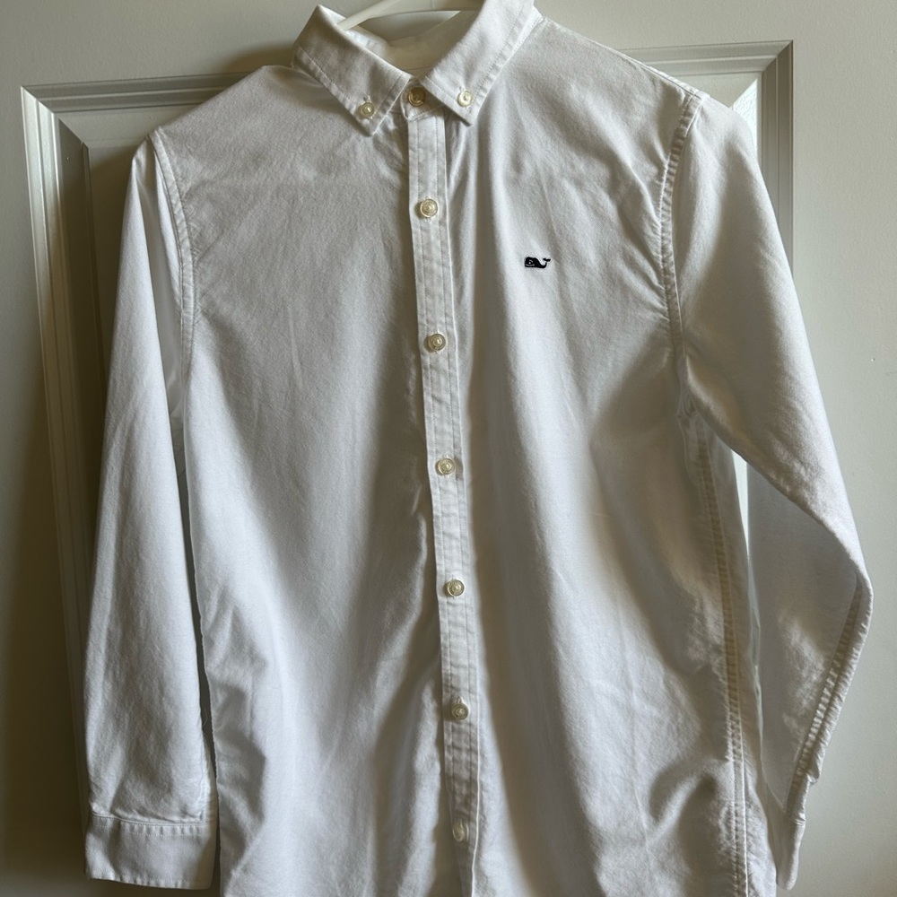 Vineyard Vines Boys White Oxford Size Medium (12-14)
